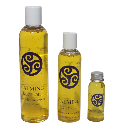 Body Oil CALMING lavender geranium - Trillium Herbal Company